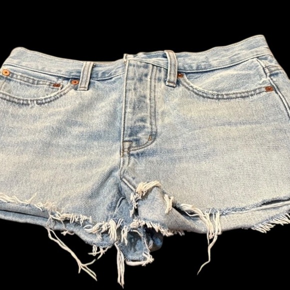MADEWELL Relaxed Denim Cutoff Shorts Womens 23 Light Blue~100% Cotton~SKU110 - Picture 7 of 13